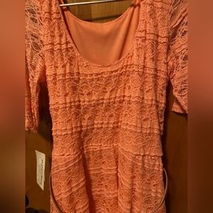 5/25 Rewind Orange Lace Overlay Dress size medium